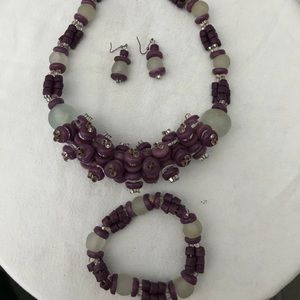 Hand crafted necklace  set made in Ghana